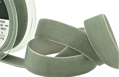R8946 22mm Grey Nylon Velvet Ribbon by Berisfords