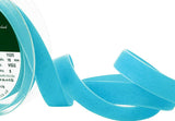 R9020 16mm Faience Blue Nylon Velvet Ribbon by Berisfords