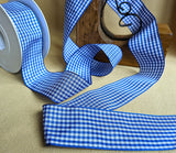 R9320 40mm Royal Blue-White Traditional Gingham Ribbon by Berisfords