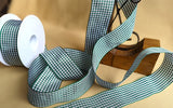 R9321 40mm Hunter Green-White Traditional Gingham Ribbon by Berisfords