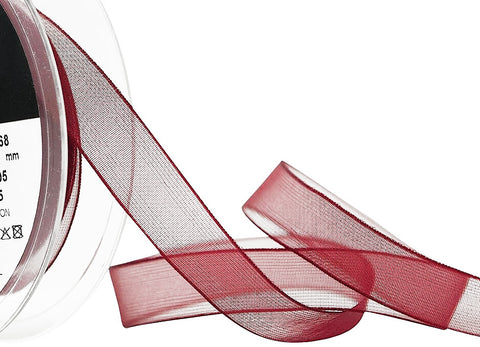 R9501 10mm Burgundy Nylon Super Sheer Ribbon by Berisfords