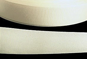 25mm Pale Cream Polyester Grosgrain Ribbon | Berisfords
