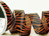 R9527 25mm Copper-Black Metallic Lurex Zebra Stripe Ribbon, Berisfords