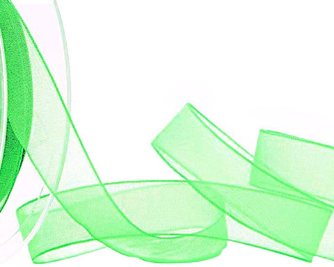 10mm Meadow Green Nylon Super Sheer Ribbon | Berisfords