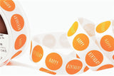 R9531 25mm White-Flo Orange Satin HAPPY BIRTHDAY Ribbon by Berisfords