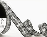 R9567 16mm Menzies Black-White Tartan Polyester Ribbon by Berisfords