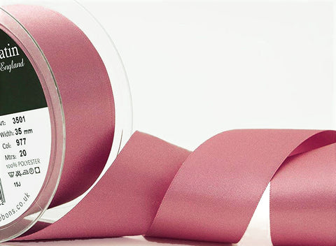 R9570 35mm Mauve Pink Double Face Satin Ribbon by Berisfords