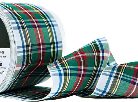 70mm Dress Stewart Polyester Tartan Ribbon | Berisfords