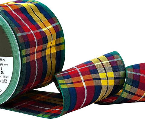 70mm Buchanan Tartan Polyester Ribbon | Berisfords