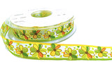 17mm Yellow-Greens-Orange Flowery Print Ribbon by Berisfords