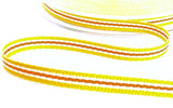 7mm Yellow, Orange & White Striped Grosgrain Ribbon | Berisfords