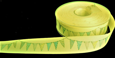 R9734 25mm Primrose Yellow-Pastels Bunting Taffeta Ribbon,Berisfords