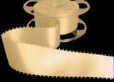 R9743 50mm Antique Cream Picot Edge Double Satin Ribbon by Berisfords