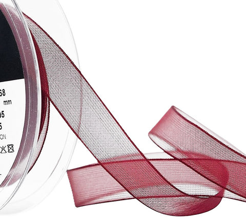 15mm Burgundy Nylon Super Sheer Ribbon by Berisfords