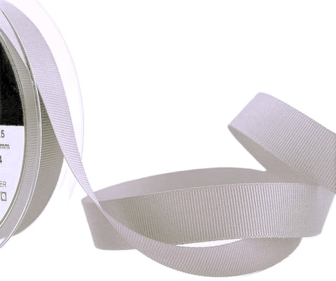 R9785 16mm Silver Grey Polyester Grosgrain Ribbon by Berisfords