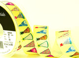 R9788 25mm Lemon-Multi Clown Hats Printed Satin Ribbon by Berisfords