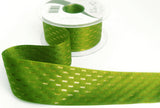 R9811 40mm Cypress Green-Metallic Gold Shimmer Stitch Ribbon, Berisfords