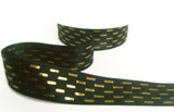 R9817 25mm Black-Metallic Gold Shimmer Stitch Ribbon by Berisfords