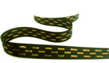 R9818 15mm Black-Metallic Gold Shimmer Stitch Ribbon by Berisfords