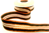 R9820 25mm Copper-Black-Iridescent Metallic Stripe Ribbon by Berisfords