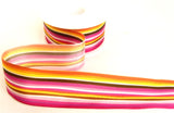 R9846 40mm Multi-Colour Striped Single Face Taffeta Ribbon, Berisfords