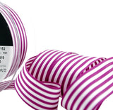 R9866 25mm Fuchsia-White Stripes Soft Touch Taffeta Ribbon, Berisfords