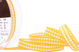 10mm Gold Yellow & White Traditional Gingham Ribbon | Berisfords