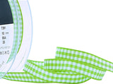 10mm Meadow Green & White Traditional Gingham Ribbon
