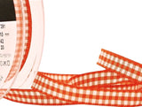 10mm Orange Delight & White Traditional Gingham Ribbon | Berisfords 42