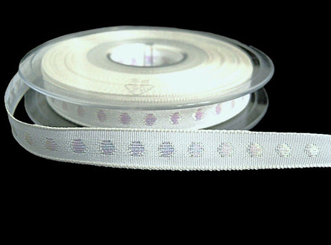 12mm Iridescent Metallic Dot Woven Taffeta Ribbon | Berisfords