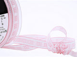 12mm beige and white gingham ruffle ribbon with slotted centre on grosgrain base by Berisfords