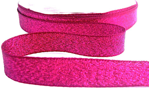 13mm Magenta Pink Textured Metallic Lame Ribbon