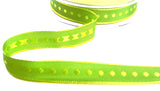 15mm Green-Yellow Woven Satin Edge-Spot Ribbon by Berisfords