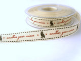 15mm Rustic Natural Charms "Another Year Wiser" Ribbon by Berisfords