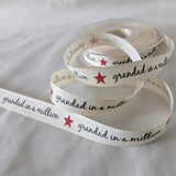 15mm Grandad in a Million Printed Rustic Taffeta Ribbon, Berisfords