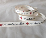 15mm Grandad in a Million Printed Rustic Taffeta Ribbon, Berisfords
