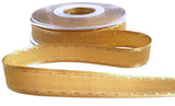 15mm Honey Gold Satin-Taffeta Retro Stitch Ribbon by Berisfords