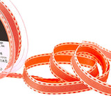 15mm Neon Orange & Cream Grosgrain-Stitch Edge Ribbon | Berisfords