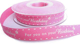 Printed Rustic Taffeta Ribbon "For you on your Birthday"