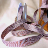 15mm metallic rose gold herringbone stripe ribbon