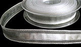 15mm Metallic Silver with a Lurex Centre & Mesh Stripes -Berisfords