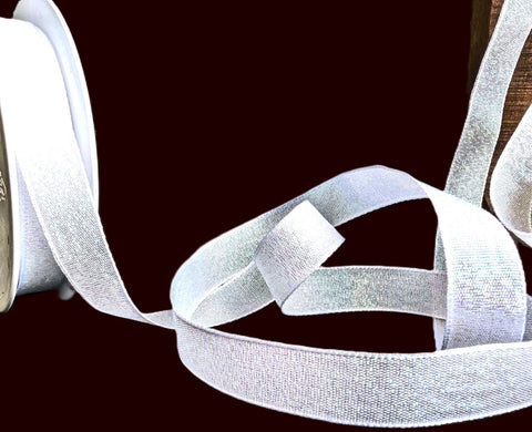 15mm White-Metallic Iridescent Dazzle Lame Ribbon | Berisfords