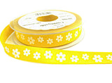 Berisfords Cotton Ribbon Tape with a Single Face Daisy Flower print.