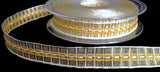 16mm Cream, Honey & Metallic Gold Woven Tartan Ribbon - Berisfords