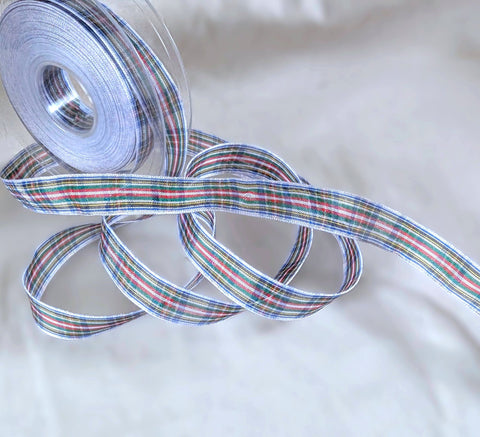 R6049C 15mm Dress Stewart Tartan Sheer Ribbon by Berisfords