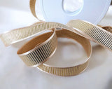 1Berisfords 6mm Metallic Gold Grosgrain & antique Cream Satin Ribbon sold per metre