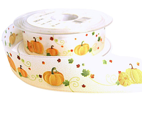 16mm Berisfords Taffeta Pumpkin Printed Halloween Ribbon