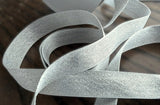 18mm wide Pearl White and Silver Glitter Satin Ribbon by Berisfords Ribbons