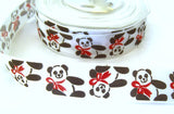 Single Satin Ribbon&nbsp;with a Panda Bear Print&nbsp;by Offray&nbsp;