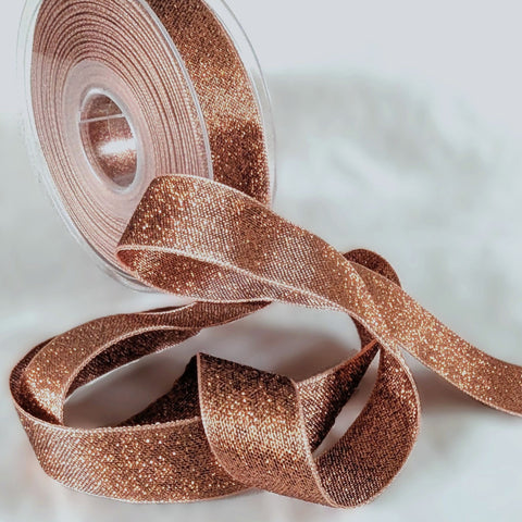 R2445 25mm Copper Metallic Lame Ribbon by Berisfords